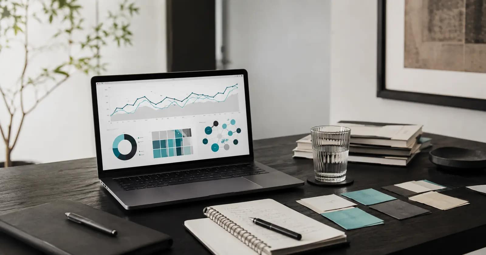 SEO strategy dashboard and planning materials
